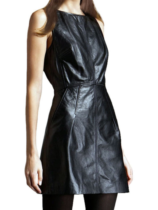 Uber-Chic Damen Lederkleid