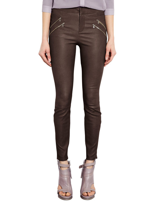 Pantalon en cuir de luxe ultra-mince