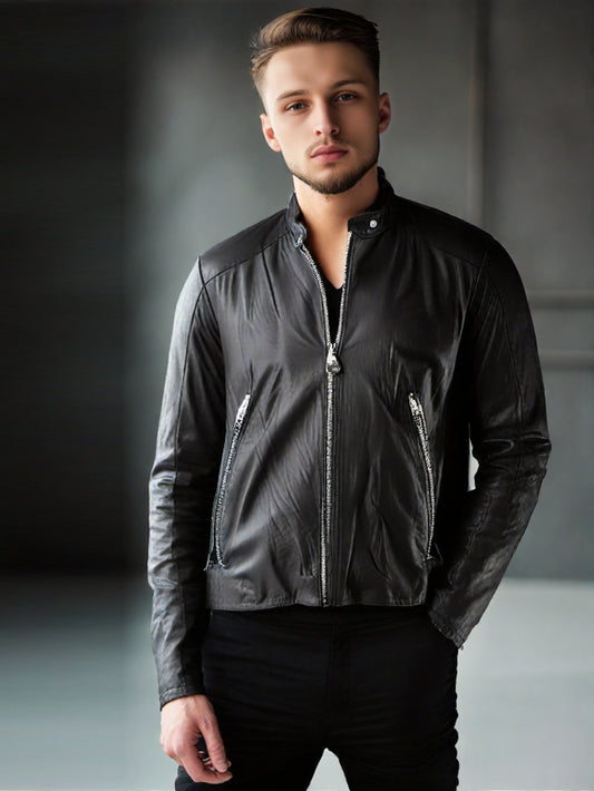 Veste en cuir utilitaire polyvalente