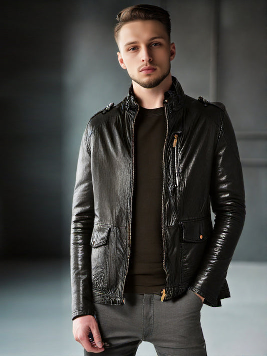 Vintage Charm Lambskin Leather Jacket - Leatherkin