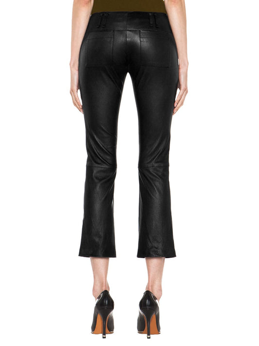 Vintage Flare Boot-Cut Leather Capri for Women - Leatherkin