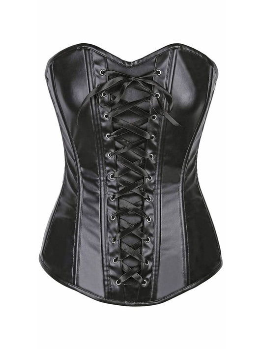 Zippered Glam Leather Corset for Women - Leatherkin