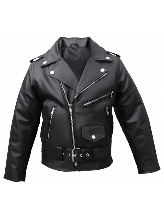 Zipper Zoom Moto Leather Jacket for Boys