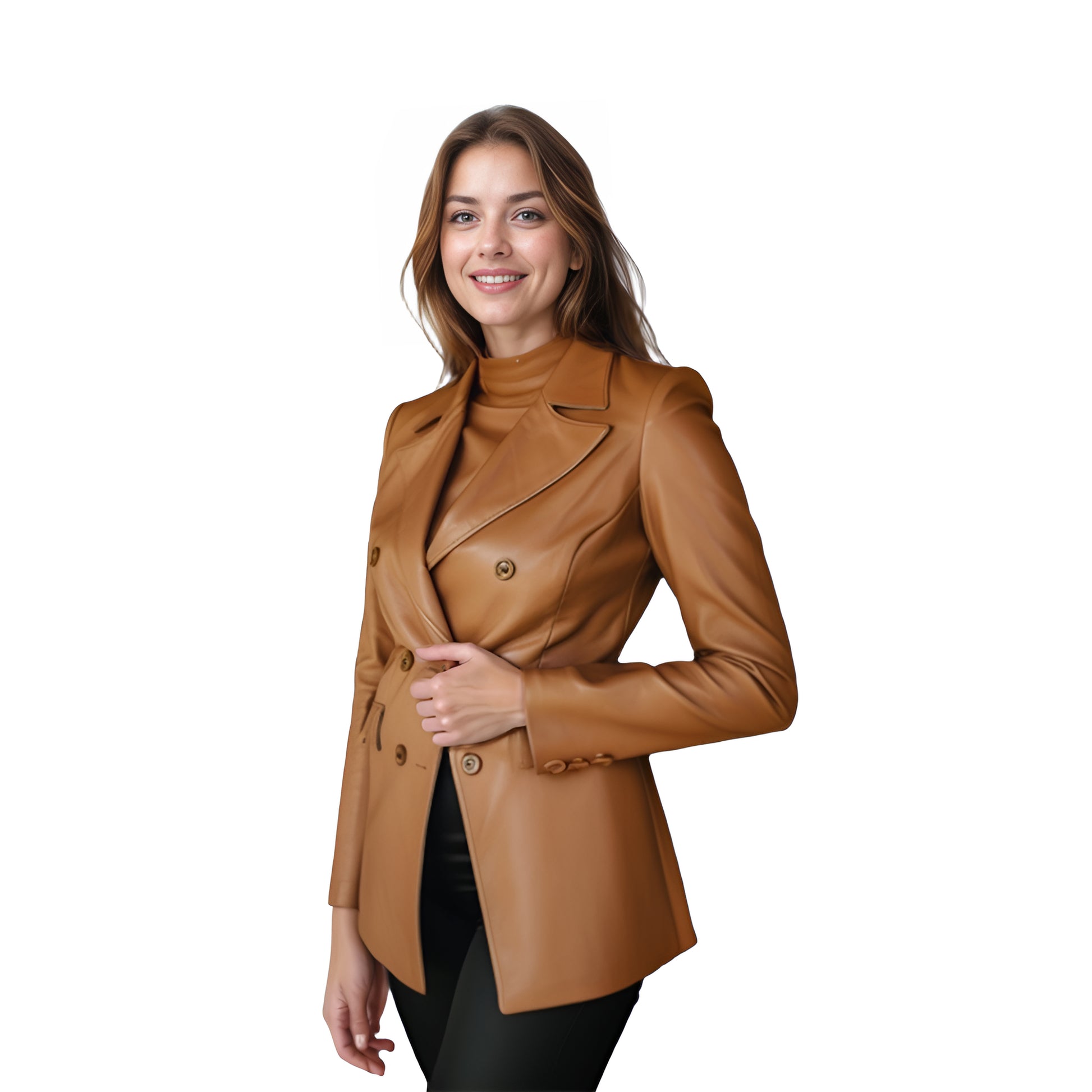 Averra Noir Belted Leather Coat - Leatherkin