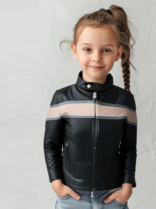 Adorn Me Moto Leather Jacket for Girls
