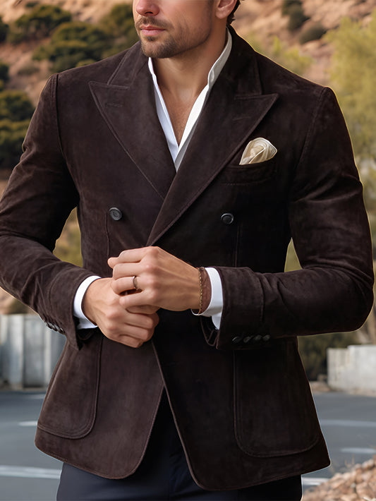 Aeronox Bold Suede Leather Blazer