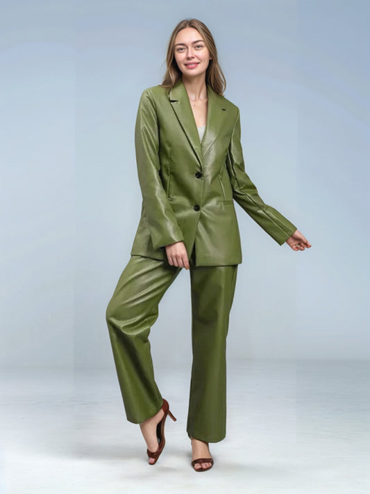 Amber Glow Utility Leather Two Piece Set