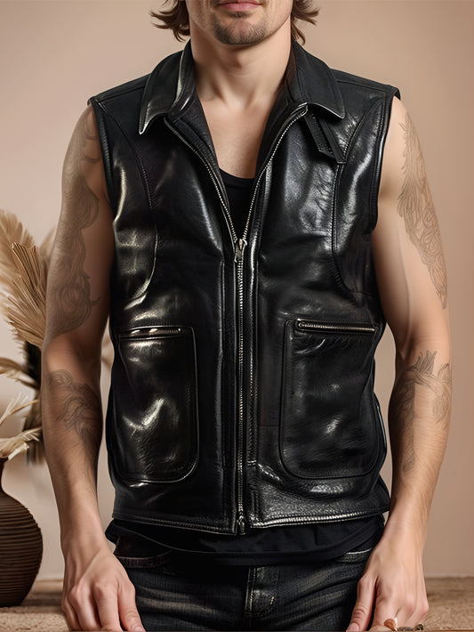 Ambertrail Genuine Leather Vest for Men