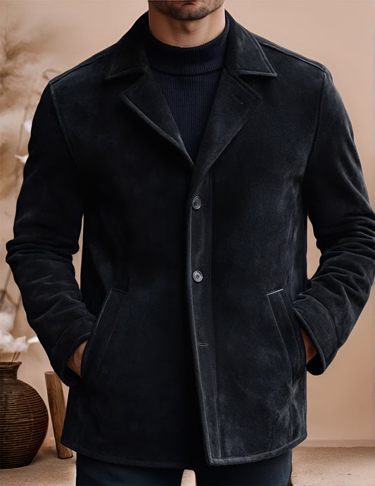 Annika Flare Pure Suede Leather Coat for Men