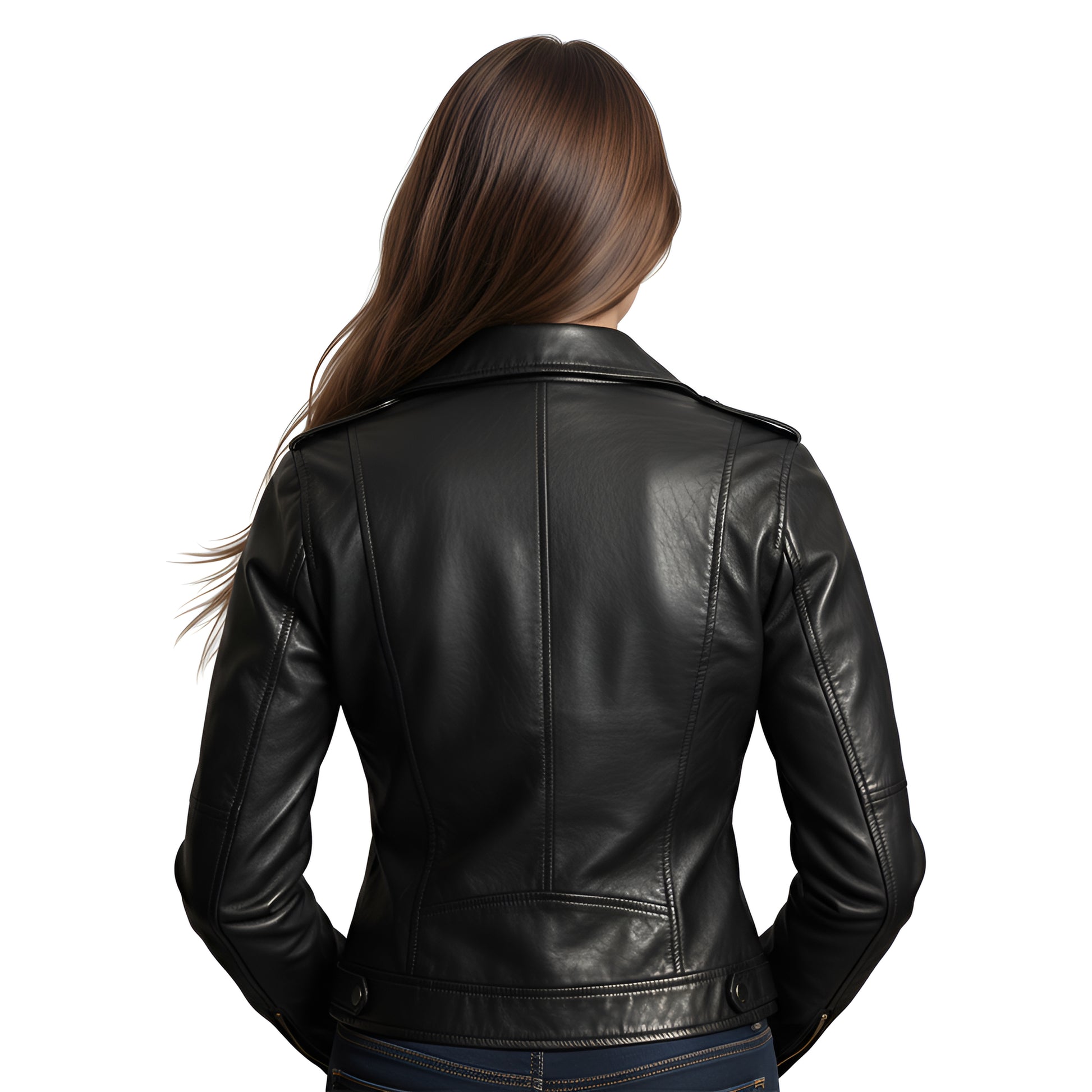 Aqua Rebel Genuine Leather Jacket for Women - Leatherkin