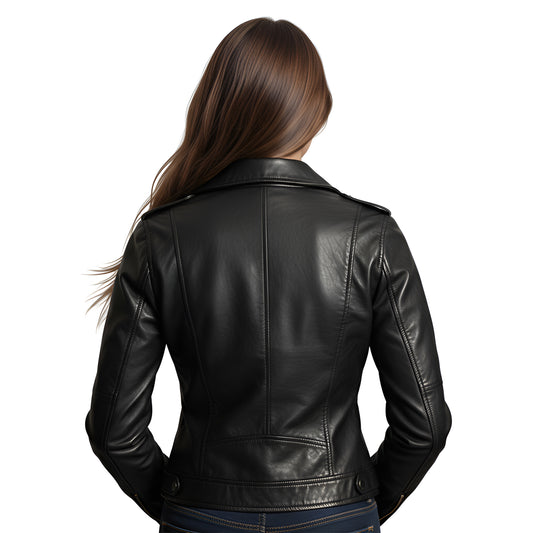 Aqua Rebel Genuine Leather Jacket for Women - Leatherkin