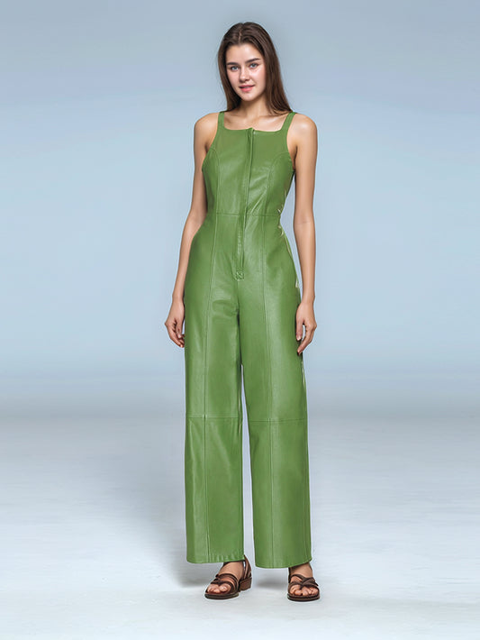 Arcane Dominion Leather Jumpsuit with Coat