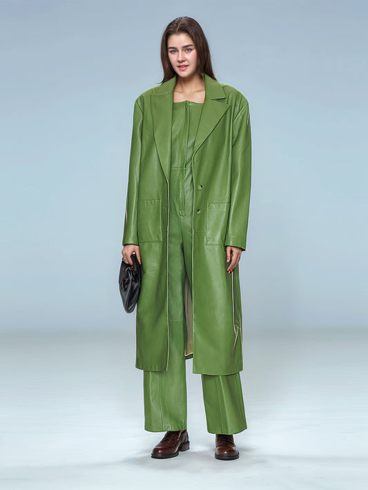 Arcane Dominion Leather Jumpsuit with Coat