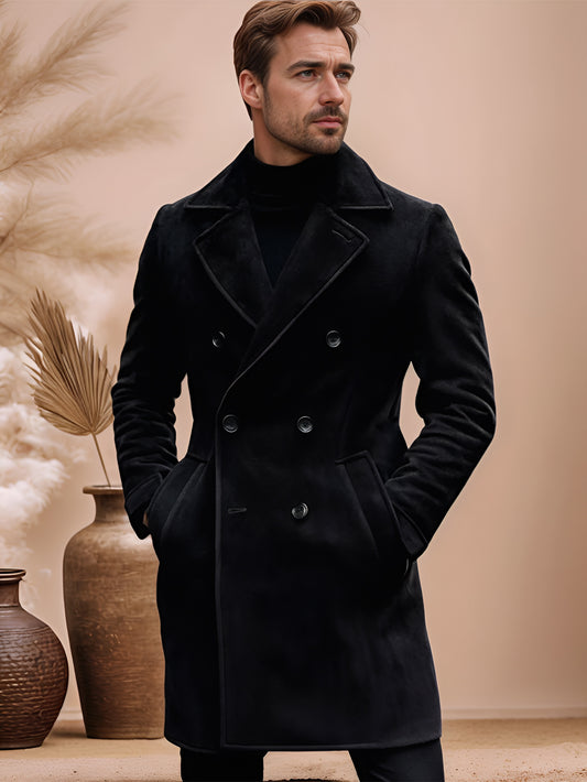 Arcane Frost Mens Genuine Suede Leather Coat