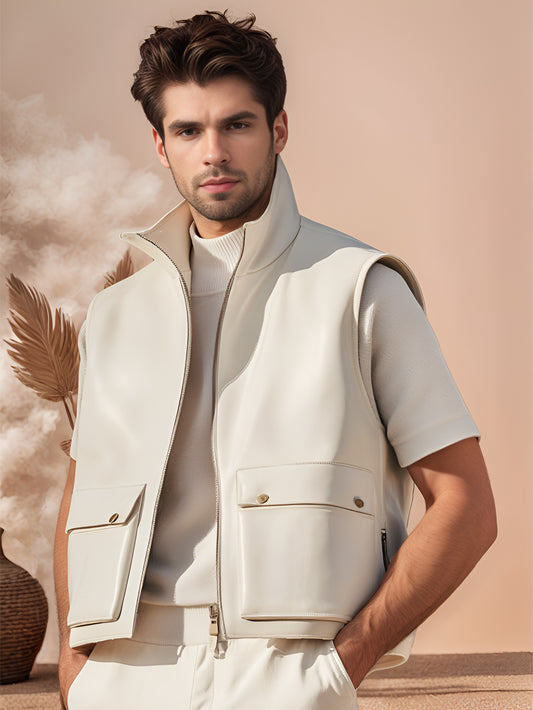 Arctic Crest Genuine Leather Vest for Men