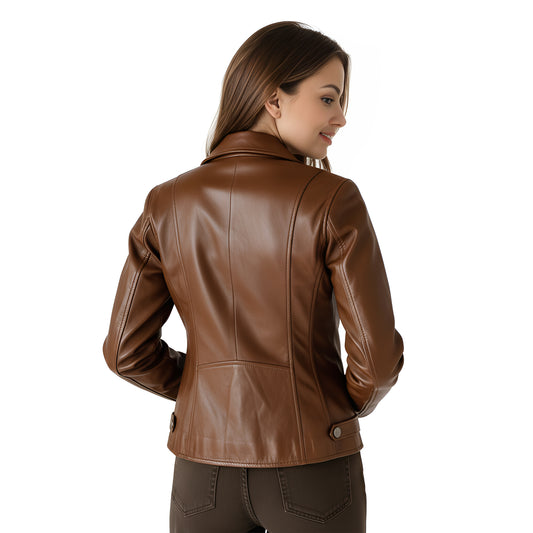 Astrid Storm Genuine Leather Jacket for Women - Leatherkin