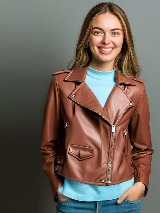 Asymmetry Edge Leather Jacket
