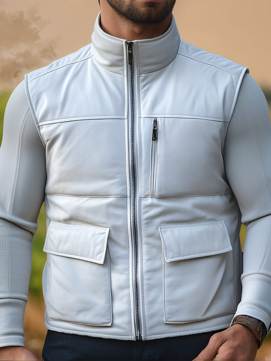 Atrium Edge Genuine Leather Vest for Men