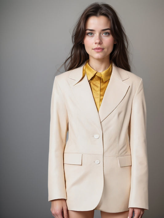 Aura Luxe Leather Blazer for Women