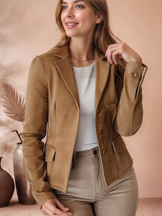 Aventra Shear Suede Leather Overcoat