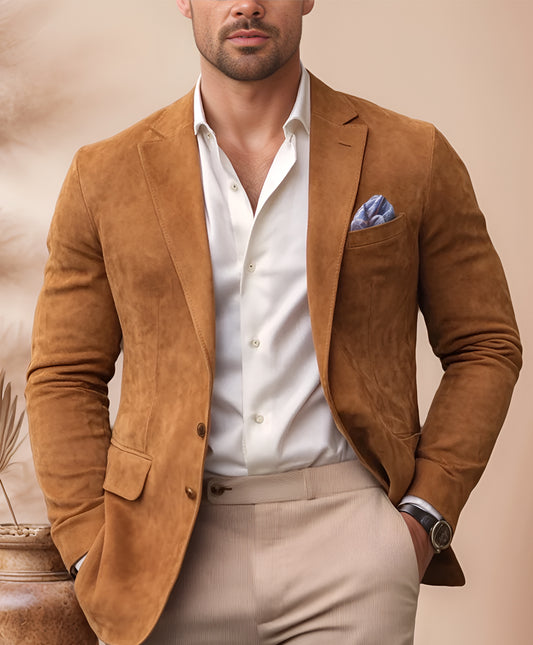 Axton Crest Suede Leather Blazer