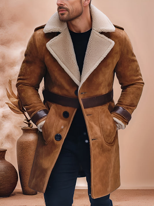 Azure Myst Mens Pure Suede Leather Coat