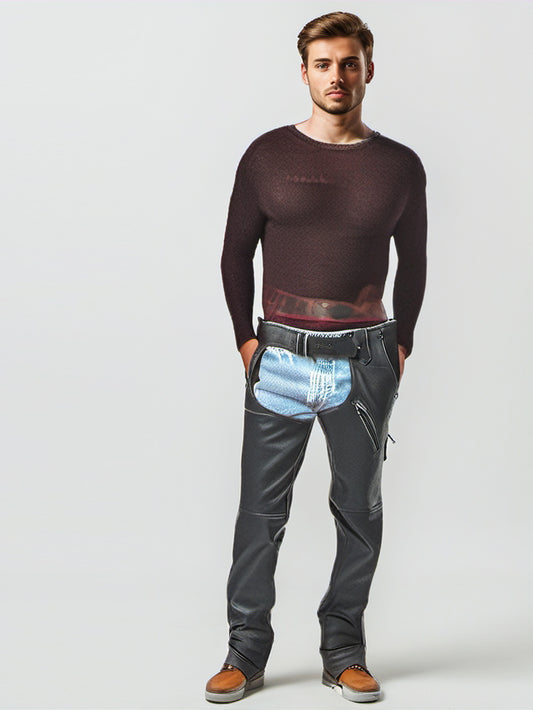 Back Support Leather Chaps for Men
