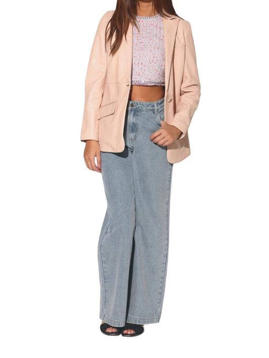 Ballet Luxe Tailored Leather Blazer for Women