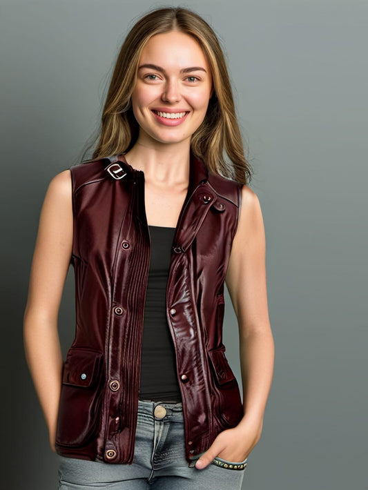 Biker Bold Sleeveless Leather Vest