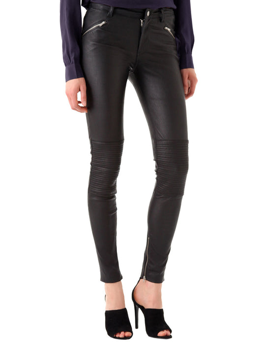 Biker-Inspired Slim Leather Pants