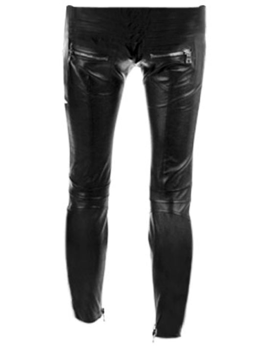 Body-Hugging Designer Leather Pants