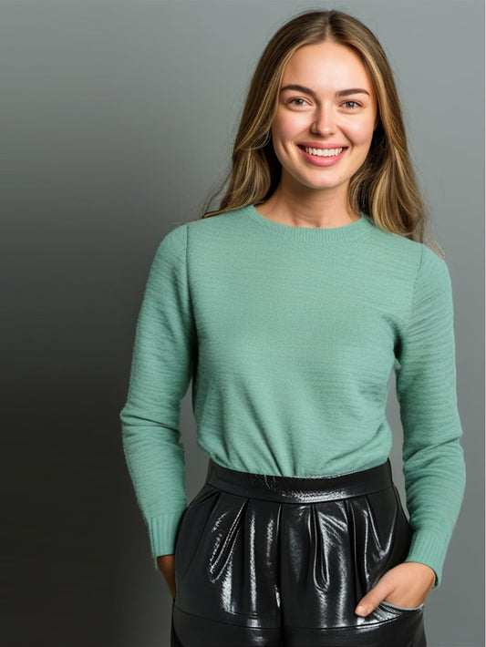 Bubble-Cut Mini Leather Skirt