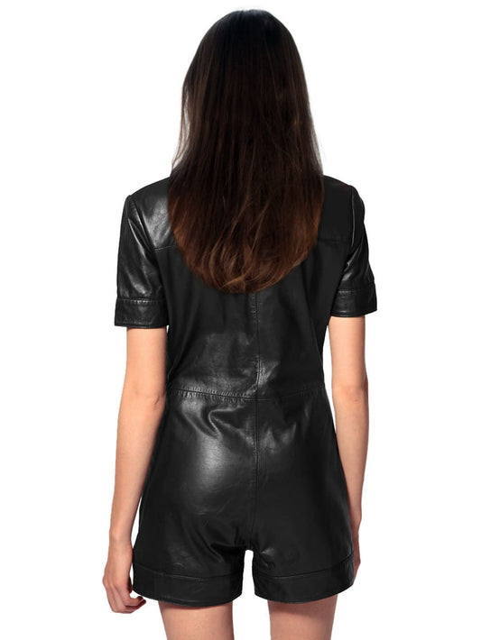 Chic Mini Leather Romper for Women