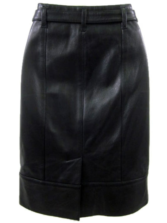 Chic Minimalist Leather Skirt