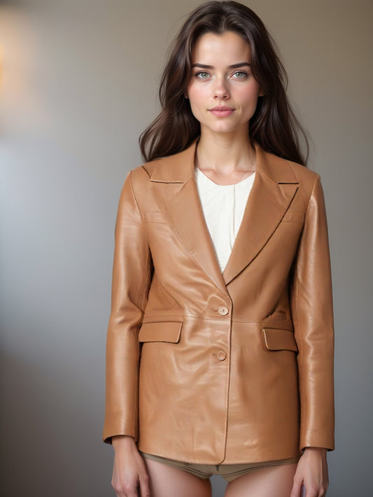 Classic Aura Leather Blazer for Women