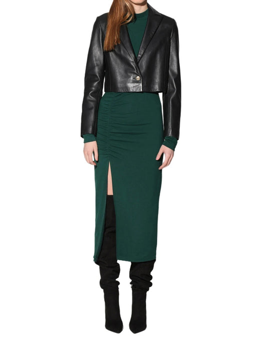 Classic Edge Leather Blazer for Women