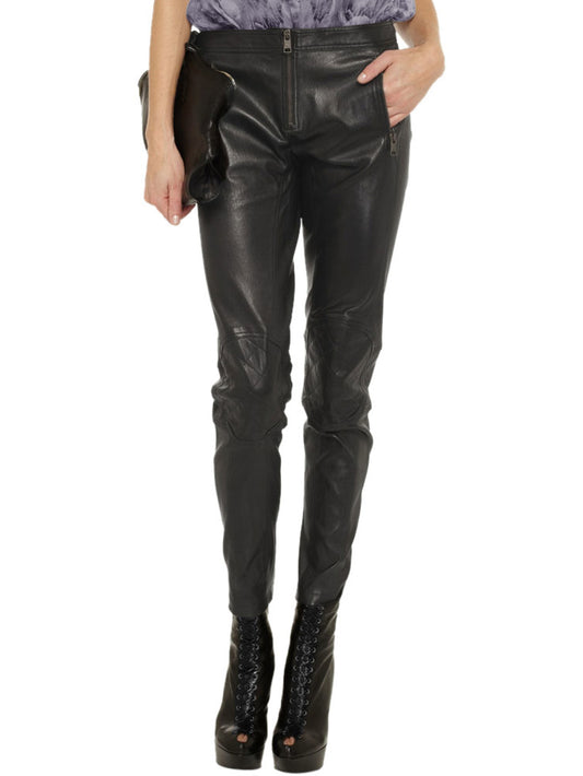 Classy Slim-Fit Leather Pants
