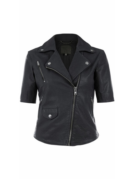 Cropped Edge Biker Jacket