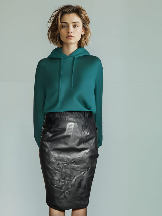 Dynamic Style Leather Skirt