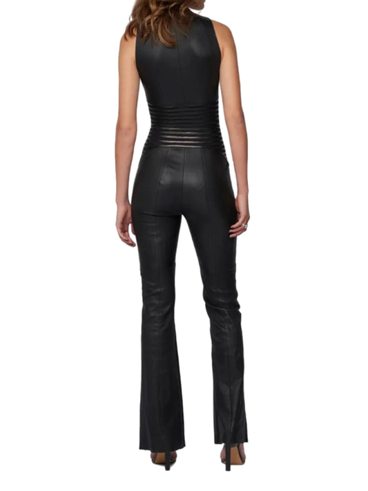 Dystopian Crest Leather Jumpsuit