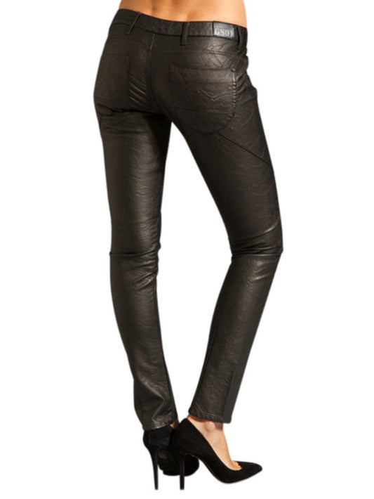 Modische Skinny Lederhose
