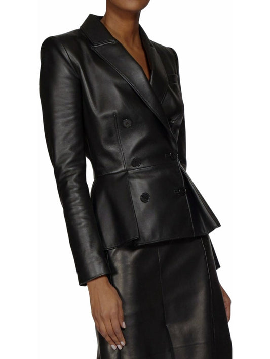 Flirty Fold Leather Jacket