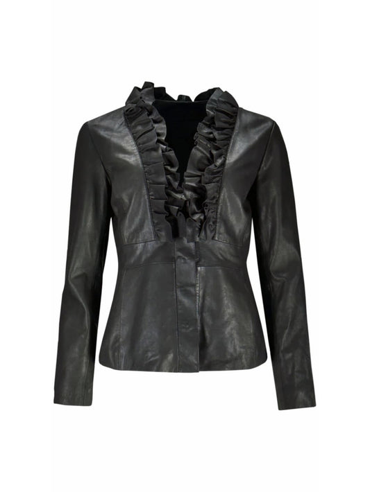 Frilly Chic Leather Jacket