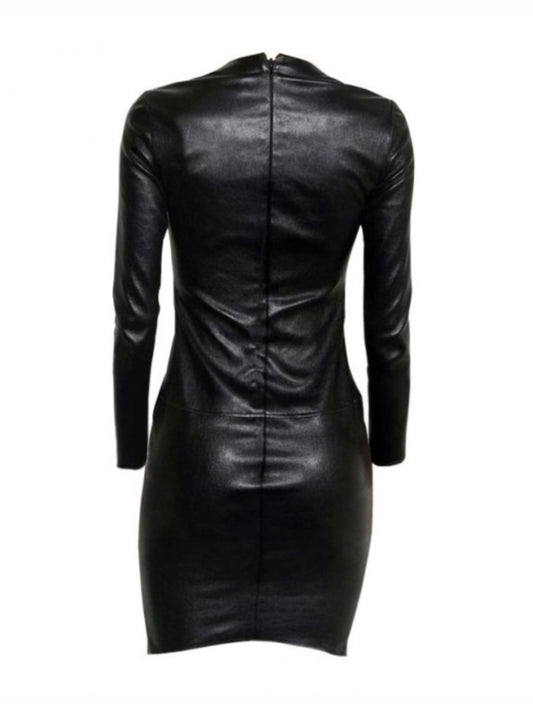 Full-Sleeve Bodycon Leather Dress