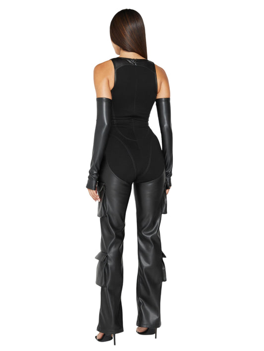 Hide Eclipse Cargo Leather Jumpsuit