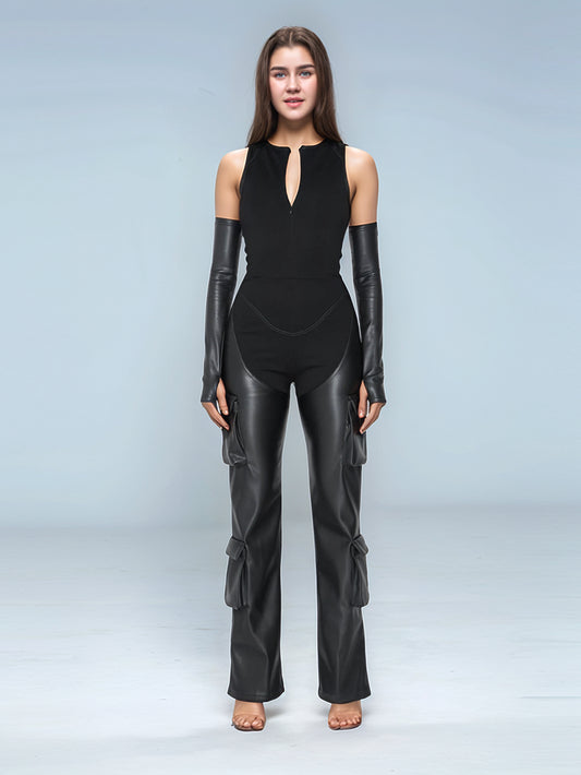 Hide Eclipse Cargo Leather Jumpsuit