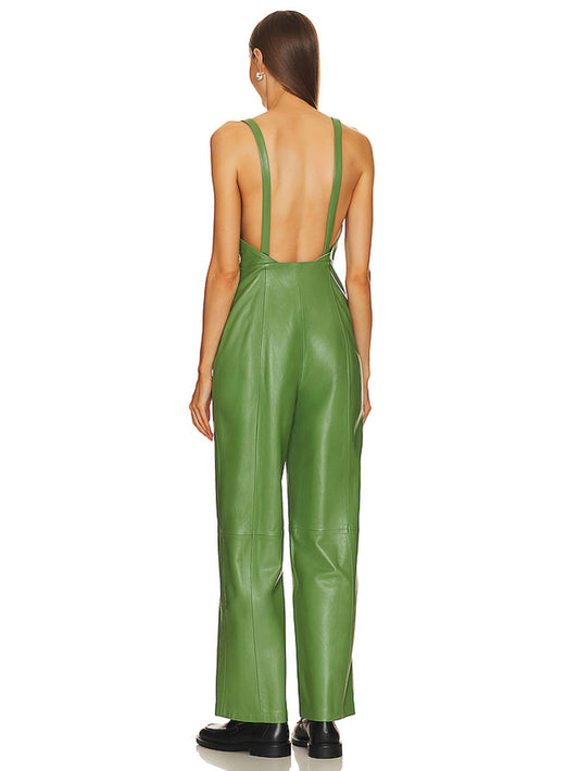 Imperial Cipher Leather Jumpsuit