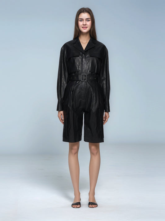 Inferno Titan Leather Romper for Women