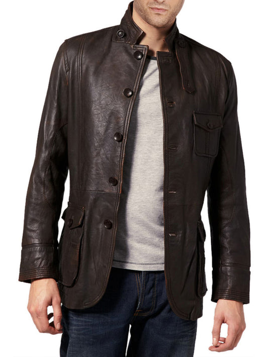 Veste en cuir décontractée et cool