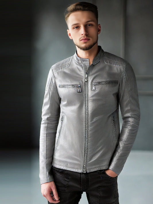 Lambskin Biker Edge Leather Jacket